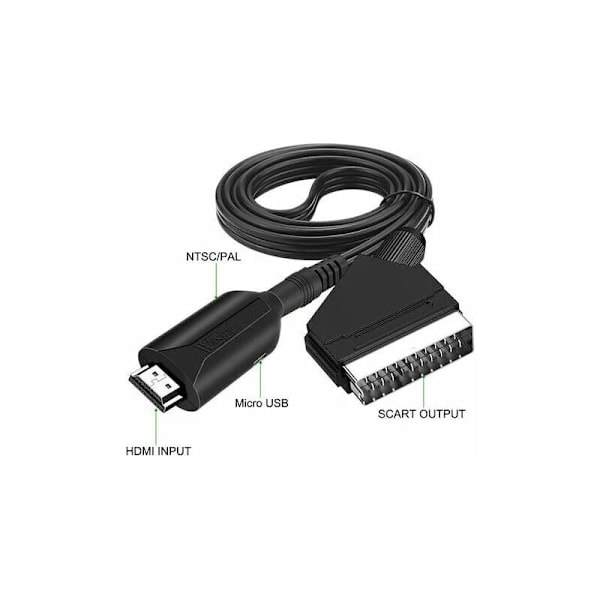 Scart till HDMI-omvandlare Video Ljudadapter för HDTV/DVD/Digitalbox/PS3/PAL/NTSC