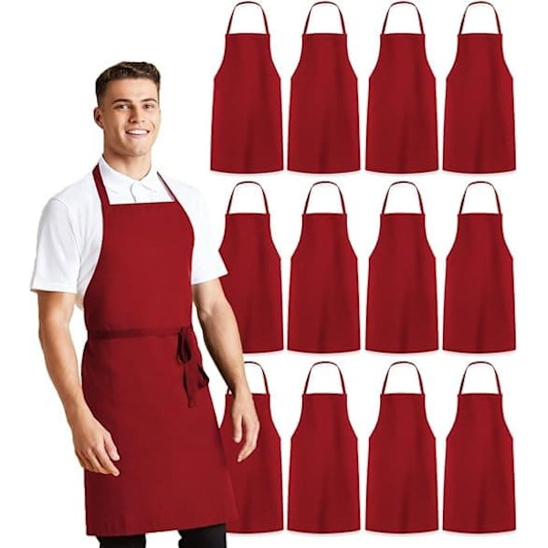 Kitchen Apron For Men & Women - 100% Polyester With Extra Long Ties