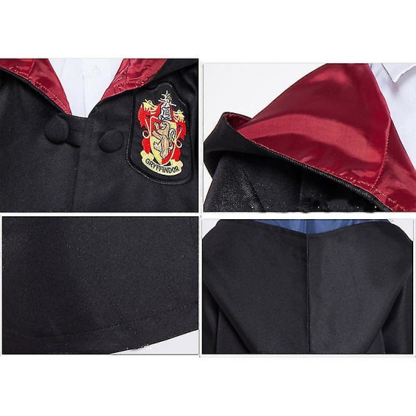 7st/ set för Harry Potter Magic Wizard Fancy Dress Cape Cloak Hogwarts skoldräkt a 1Pcs Red Kids 135