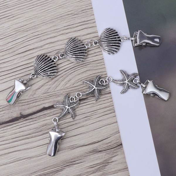 Generisk 2 stk. Cardigan Clips Jakke Clips Sweater Clips til kvinder Legering Sjal Clips Rhinestone Sweater Kæde Clips Broches Smykker