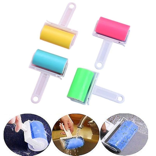 New Reusable Roller Dust Cleaner Lint Sticking Roller Clothes Pet Hair Cleaning Tool