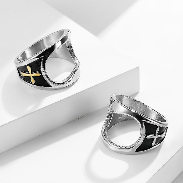 Rustfrit stål flaskeåbner ring ring retro kryds flaske