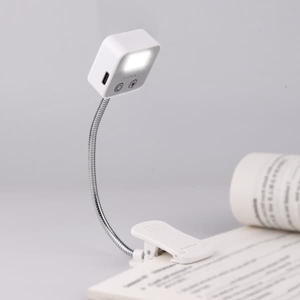 Reading Light / LED Book Light – 3 Light Modes, Dimmer And Memory Function – Rechargeable With Clip White