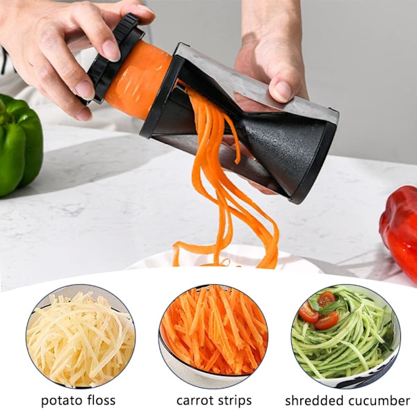 Spiral Slicer - Holdbar grønnsaksspiralskjærer - Robust grønnsaksspiralizer for kutting av agurk, gulrot og squash