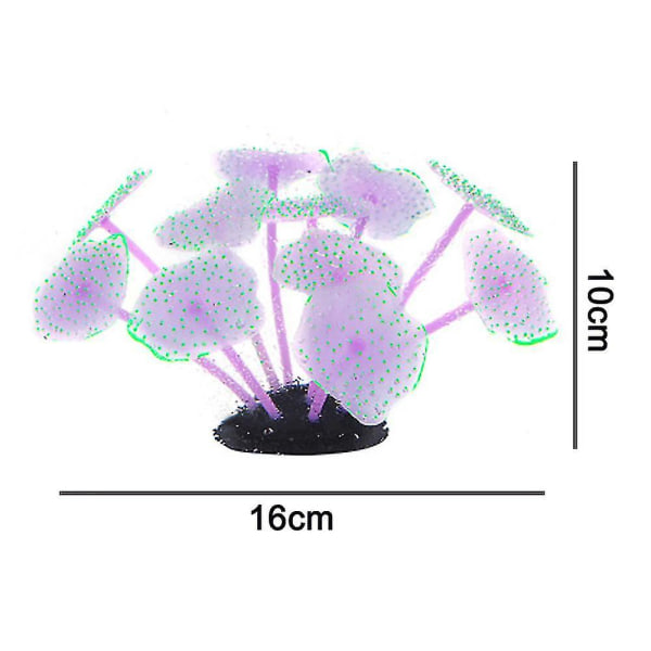 1 stk. Silikone Korall Plante Dekorationer Glødende Kunstig Ornament (lilla)