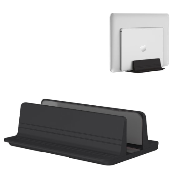 Justerbart vertikalt laptopstativ Sort