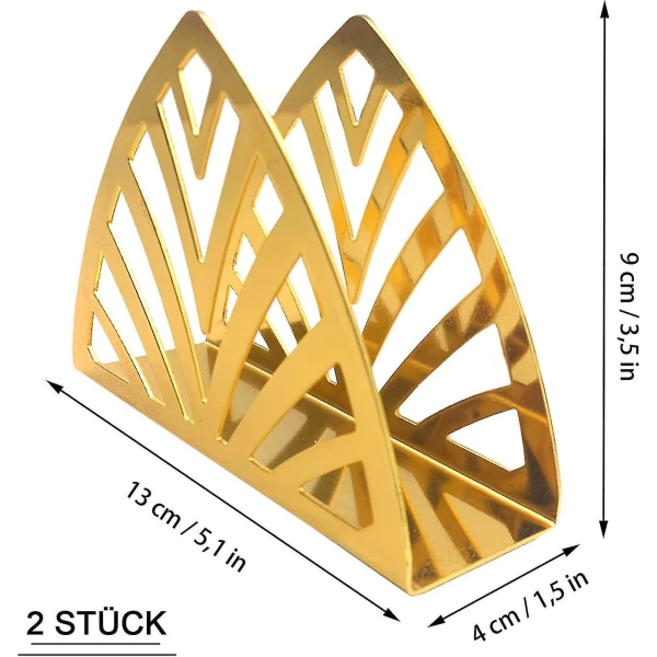 Servetthållare Enkelhet Rostfritt Stål Rund Form För Kök Bänkskivor Matsalsbord 2 Pack Guld