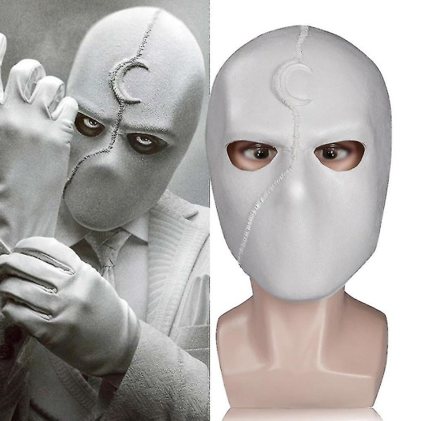 Marvel Movie New Moon Knight Latex Mask Halloween Party Dansrekvisita