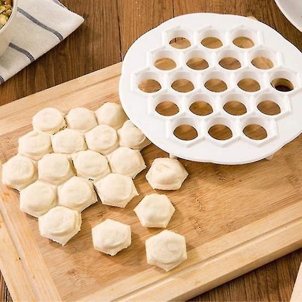 Pelmeni Maker Form 19 Hål ABS Plast Dumpling Press för Rysk och Ukrainsk Bakelse Vit