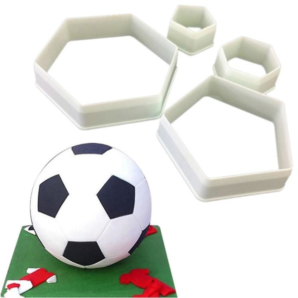 4 stk Fotball Fondant Kake Trykkform