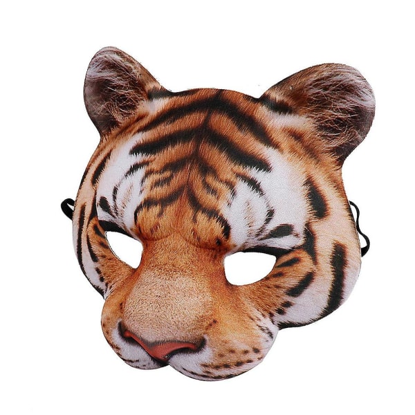Tiger Mask Halloween Masquerade Party Kostym Cosplay Animal Half Face Masks Yellow