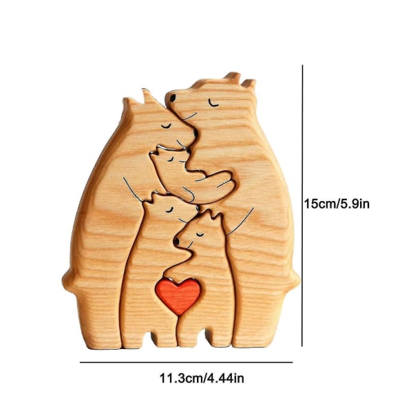 2024 Ny personlig bjørnefamilie trekunstpusselgave til familie