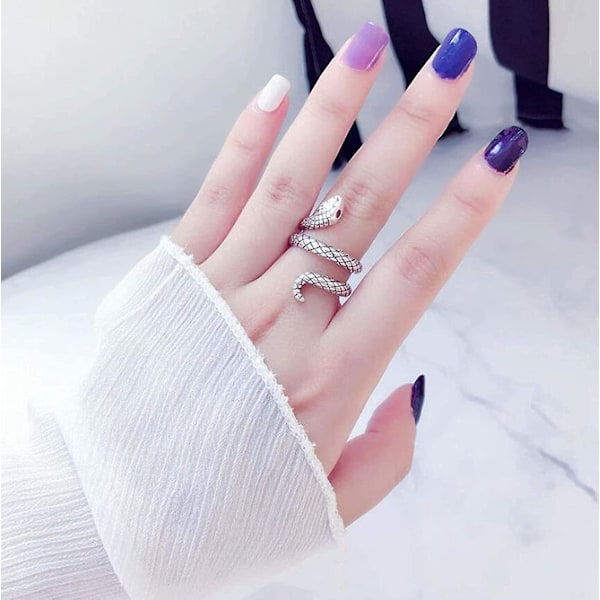 925 silverring justerbar retro mode punkstil personlig ormring