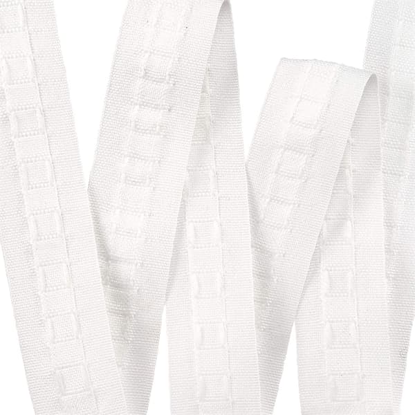 Gardinbånd 100 % polyester plissert og bølget hodebånd for gardiner og foringer DIY-søm hvit 25 mm 10 m rull