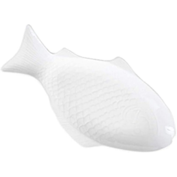 11 Inch White Ceramic Fish Plate Fish Shaped Food Dish Snack Appetizer Serving Tray Lunch Dinner Food Serving Tray for Home Party Banquet