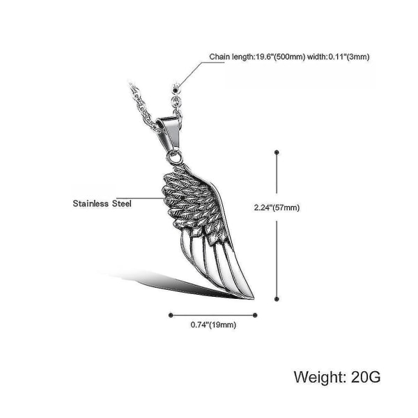 Hänge Man Angel Wings Titanium Stell Halsband För Utställning