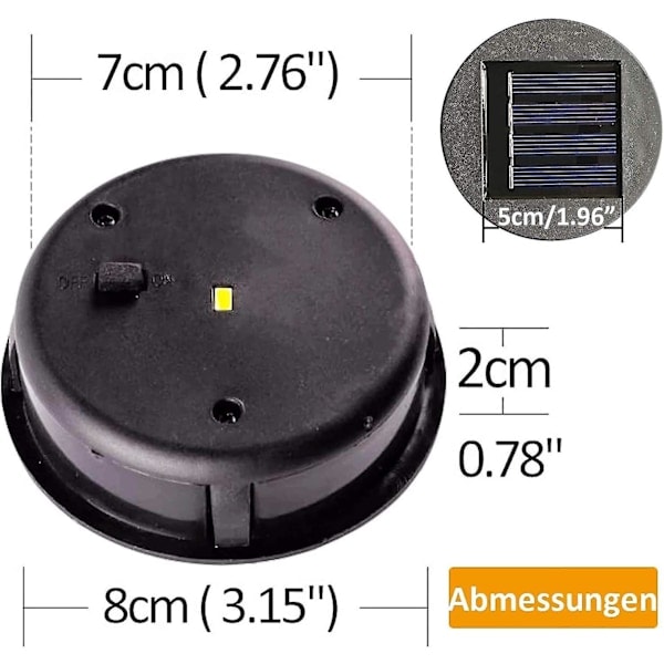 Erstatningssæt med 2 solcellelamper med LED-pærer, solpanel, dæksel, erstatningspære til hængende lanterner, DIY LED-solcellebelysning - Yuyu