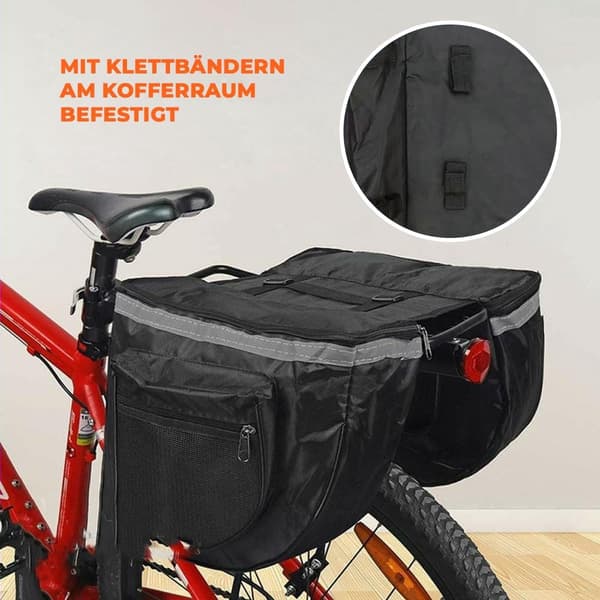 Vattenavvisande polyesterpakethållarväskor med blixtlåsfickor, för pendling och matinköp, svart 30x26x11cm