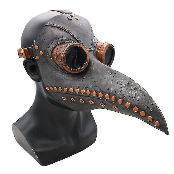 Halloween Julpest Läkare Fåglar Cosplay Mask Halloween Karnevalsfest Lång näsa Näbb konstläder Steampunk kostym rekvisita Gray