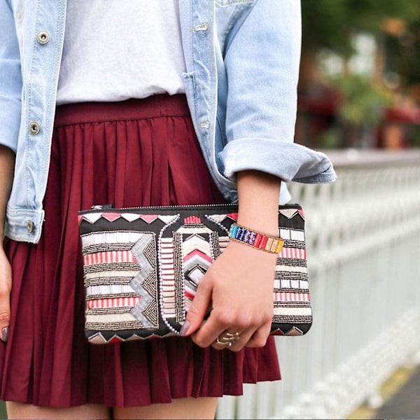 Chakra stenarmband, läkande kristall kejserlig jaspis ädelsten väv justerbara boho armband