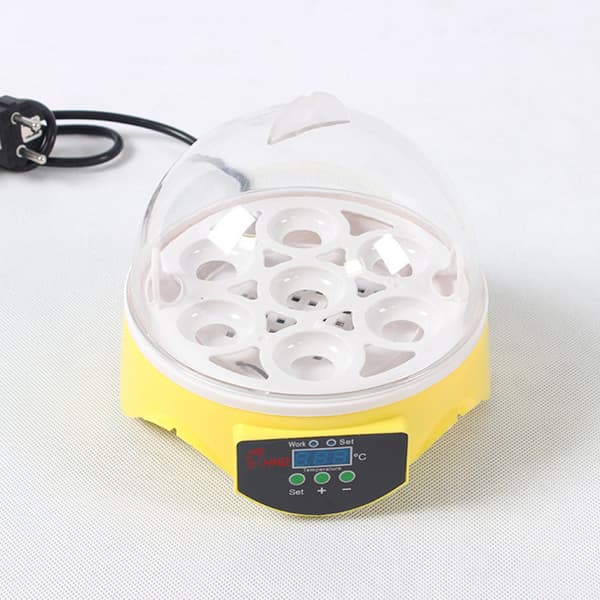 Automatisk egginkubator med temperaturkontroll, 7 eggkapasitet for kyllingklekking, familiegård og påskepynt