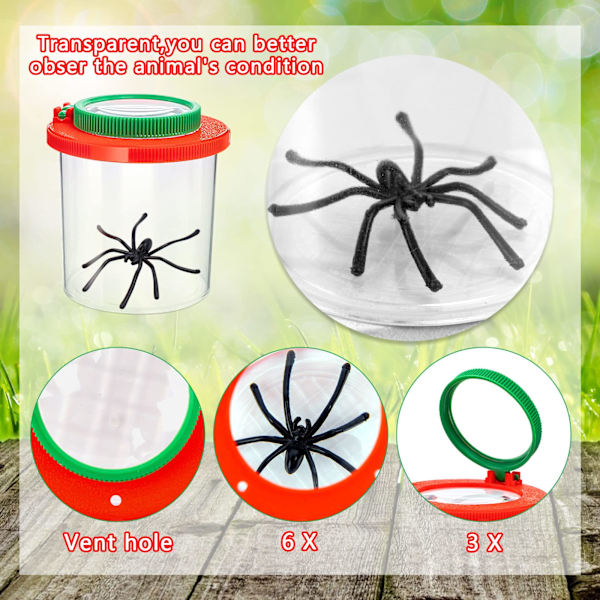 Insats insektsvisare för barn, 4 st förstoringsglas insektslåda insektsfångare kit för barn insektsförstorare behållare insektsburk insektsburk