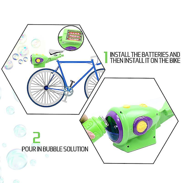 Lättvikt Cykel Bubbelmaskin Ljusstark Automatisk Bubbelblåsare Portabel Utomhusleksak för Pojkar och Flickor Ny