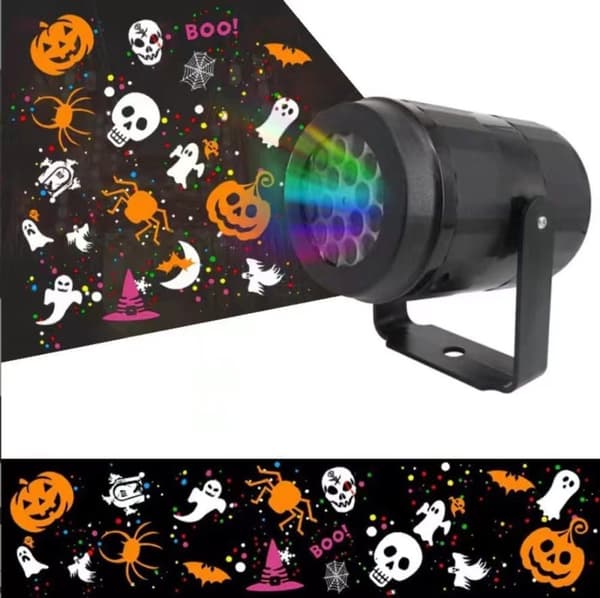 Halloweenprojektor - Vattentät LED-projektor för utomhus/inomhus - 4W USB-driven med 5V-kontakt