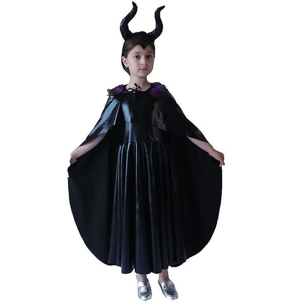 Barn Flickor Halloween Evil Queen Häxdräkt Maleficent Fancy Dress H kids