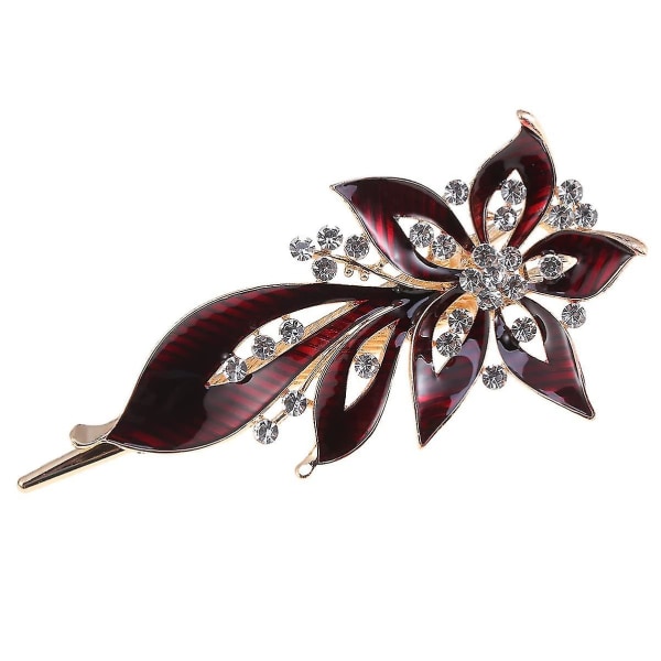 Lurrose Hair Clips Crystal Antique Flower Hair Accessories For Women Ladies Headpiece Accessories (red)