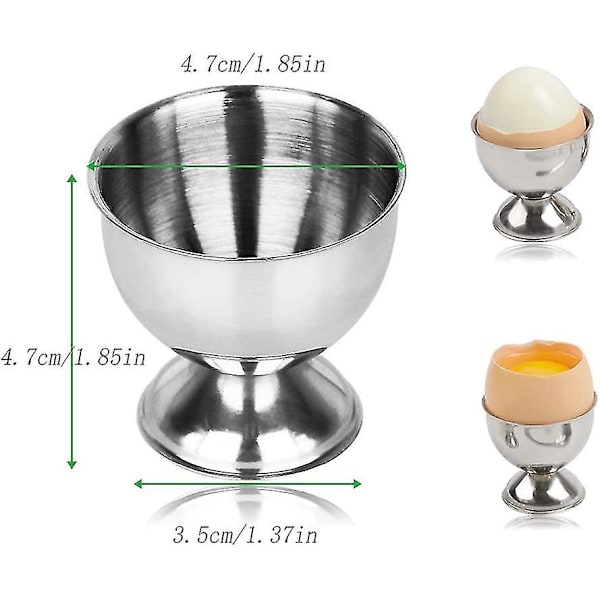 Kök Rostfritt Stål Matbord Dekoration Äggbricka Koppar (silver) 4st
