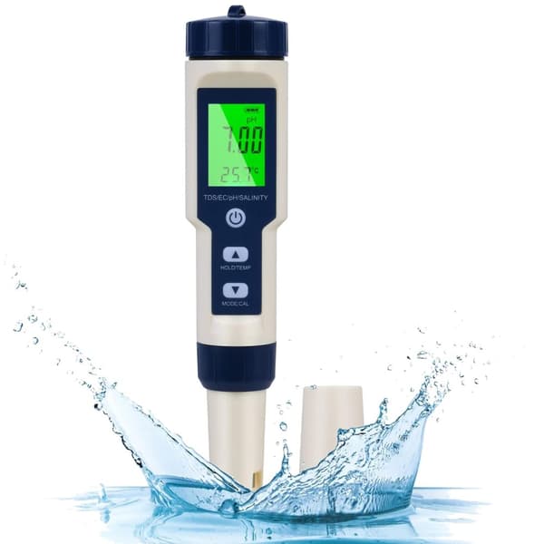 Vattenkvalitetstestare - 5-i-1 Elektronisk pH-mätare