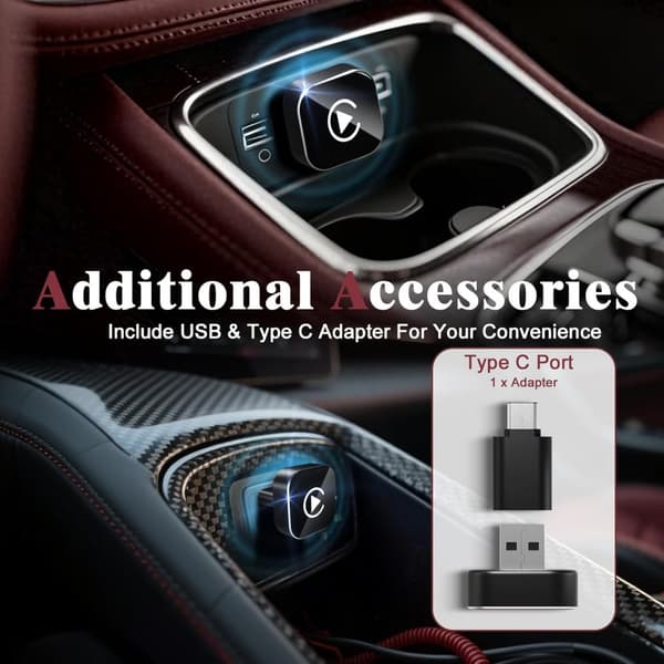 CarPlay-sovitin - Langaton CarPlay-sovitin - 2-in-1 CarPlay-dongle