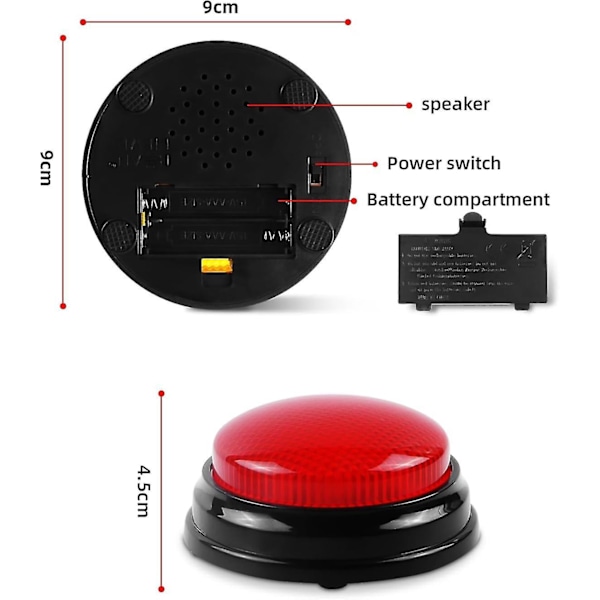 4 Pakke Spill Buzzers - Family Quarrel Buzzer Med Lys Og Lyder, Svar Buzzers For Klasserom, Quiz, Fest, Barnelek Buzzer Og Lærer Suppl