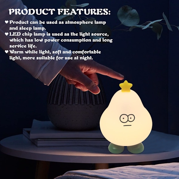 Uppladdningsbar födelsedagspresent för tonårsflickor Baby Portable Led Nursery Nightlight Nattlampa för sovrum och barnrumsdekoration
