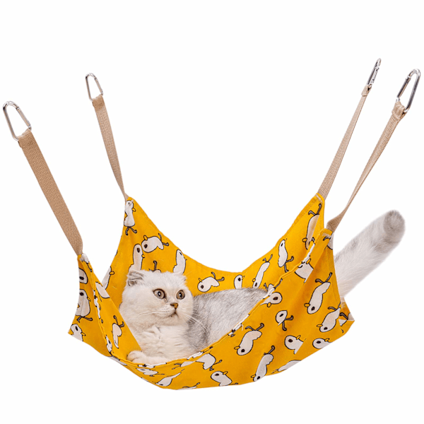 Pet Cat Hammock Comfortable Hanging Adjustable Cat Kitten Cage Cotton Linen Hammock Breathable Pet Bed