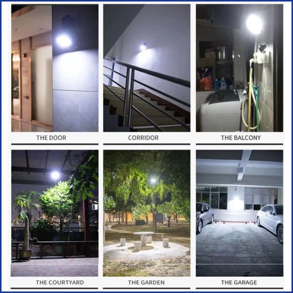 Solcellelamper - 2 stk LED-lamper utendørs med bevegelsessensor, IP65 vanntett, solvegglampe for hage