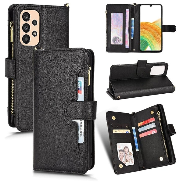 Kompatibel med Samsung Galaxy A32 5g Etui Cover Magnetisk pung Premium læder kortholder Beskyttende etui szq
