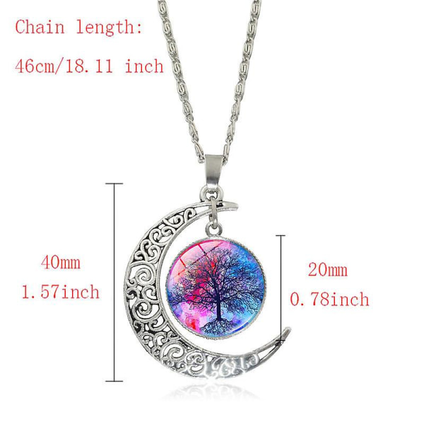 Tree Of Life Time Gem Pendant Halskjede Sett 10