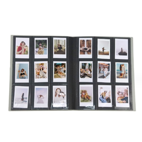 INF 3-tuumainen Polaroid-valokuva-albumi 432 kortille, harmaa