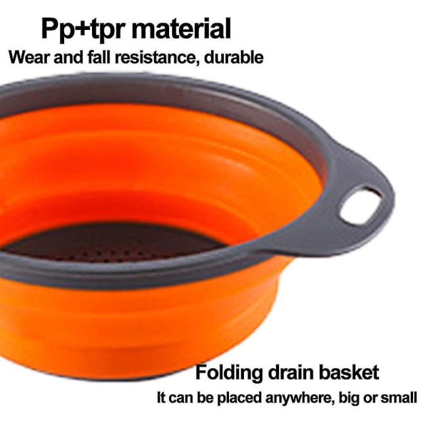 Hopfällbar Sil Colander Set med 2 stycken - Silikon Köksavlopp