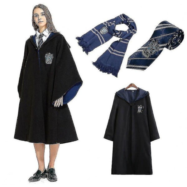 Harry Potter Vuxen Herr Dam Wizard Fancy Dress Kappadräkt 3st a blue XXL