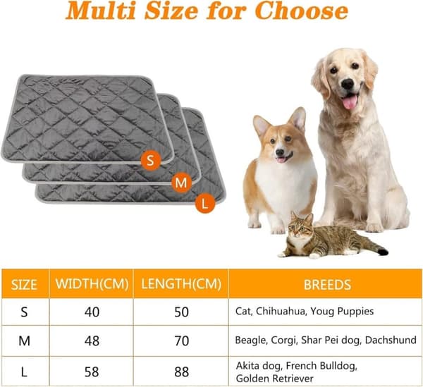 Varmeisolerende Dyrematte - Antiskli for Katt & Hund - Grå L