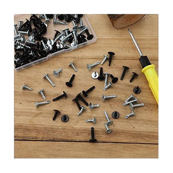 Metallikierteet itseporautuvat, 120p ruostumattomasta teräksestä valmistettu ruuvisarja lajiteltu litteäkantainen itseporautuvat ruuvit F