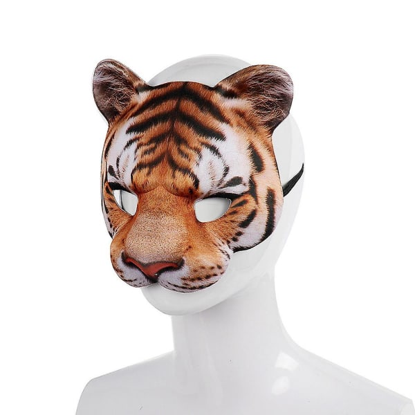 Tiger Mask Halloween Masquerade Party Kostym Cosplay Animal Half Face Masks Yellow