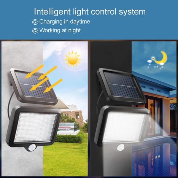 Solcellelamper - 2 stk LED-lamper utendørs med bevegelsessensor, IP65 vanntett, solvegglampe for hage