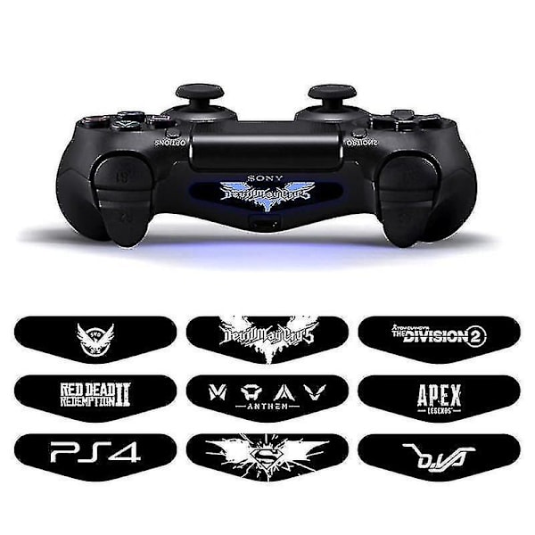 Led-lysstrimmel-klistremerker for Gamepad Playstaion4 svart 6