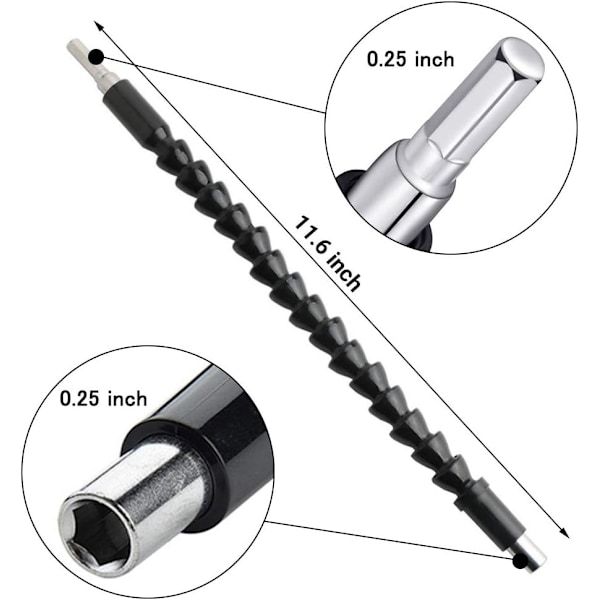 Utforska flexibla förlängningar för borrar, flexibla axelförlängningsbitar, magnetisk sexkantig mjuk axel flexibel skruvmejselsats (2 st)