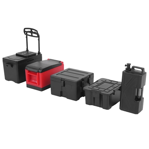 5 ST 1:10 Skala Leksaker Kylskåp Fiskeförvaringslåda för Simulerad Klätterbil TRX4 SCX10 Svart