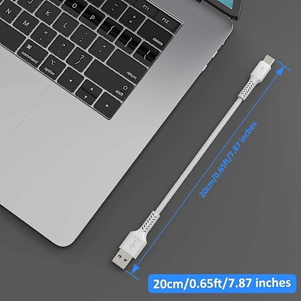 Lyhyt USB C -kaapeli [20 cm / 0,2 m, 5 kpl], Adilift USB Type C -pikalaturi 3a Usb-a - Usb-c -kaapeli Samsung Galaxy S10 S9 S8:lle, Huawei P20:lle